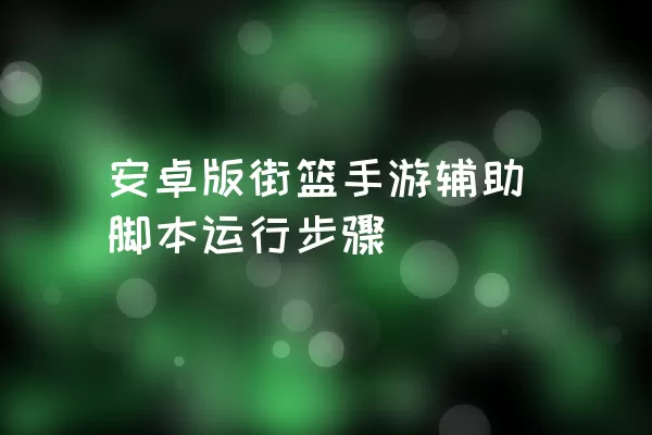 安卓版街篮手游辅助脚本运行步骤