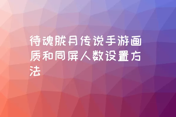 待魂胧月传说手游画质和同屏人数设置方法