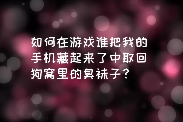 如何在游戏谁把我的手机藏起来了中取回狗窝里的臭袜子？